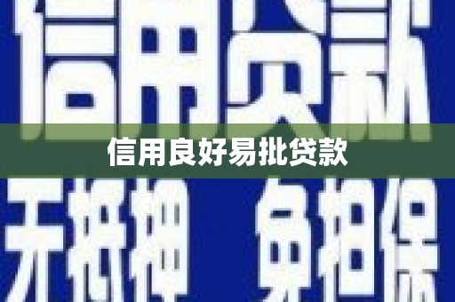 宁波信用良好易批贷款