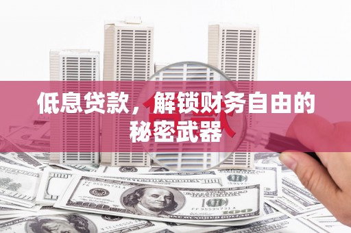 宁波低息贷款，解锁财务自由的秘密武器