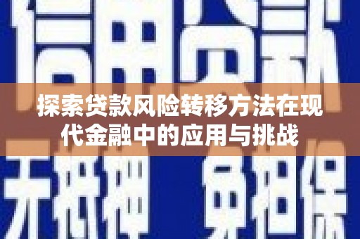 宁波探索贷款风险转移方法在现代金融中的应用与挑战