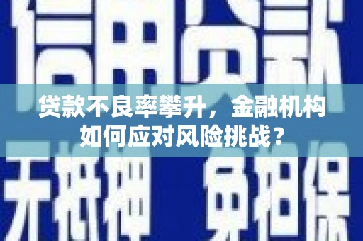 宁波贷款不良率攀升，金融机构如何应对风险挑战？