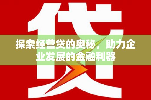宁波探索经营贷的奥秘，助力企业发展的金融利器