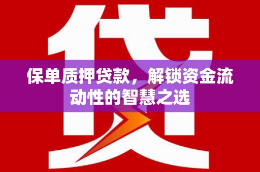 宁波保单质押贷款，解锁资金流动性的智慧之选
