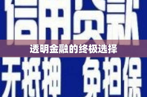 宁波透明金融的终极选择